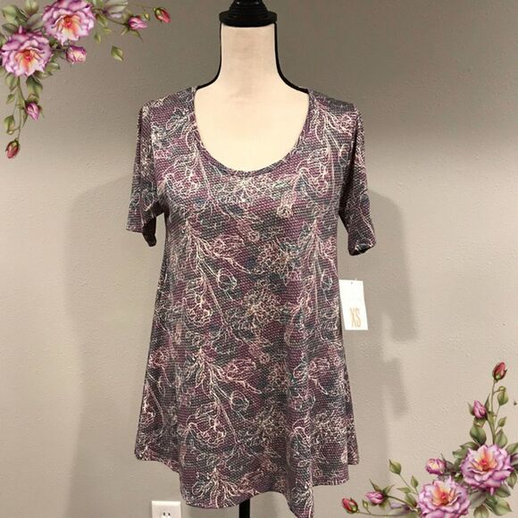 LuLaRoe Perfect T floral short sleeve top - Picture 1 of 8